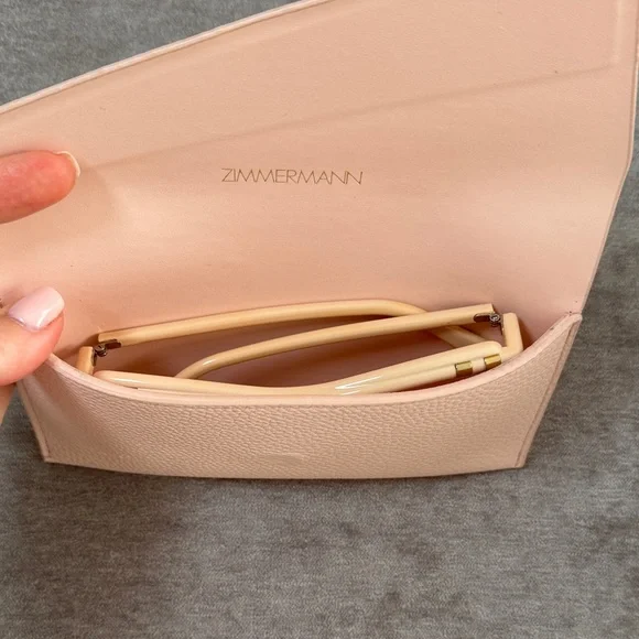 Zimmerman Cateye Cream Sunglasses with Pink Case - Picture 7 of 8